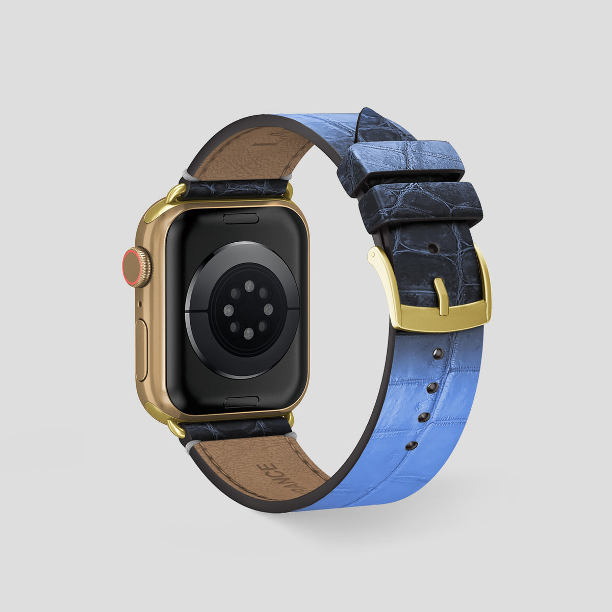 Lavender Apple Watch 46mm Strap Himalayan Crocodile with Gold Metal -2 | Lavender-Gold