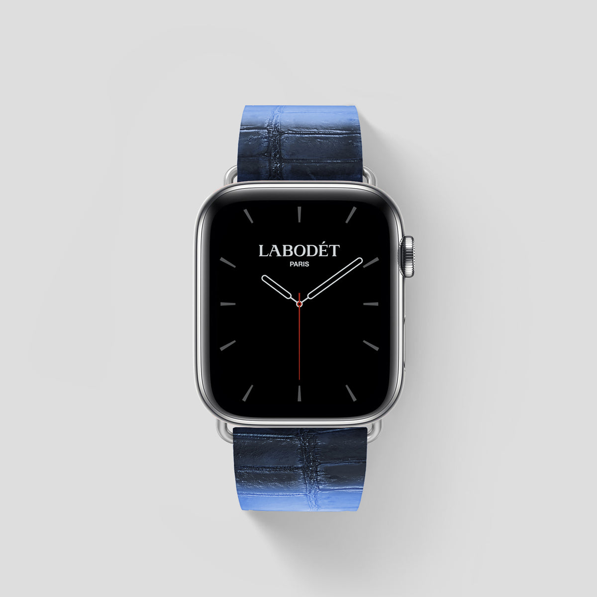 Lavender Apple Watch 46mm Strap Himalayan Crocodile with Steel Metal -1 | Lavender-Steel
