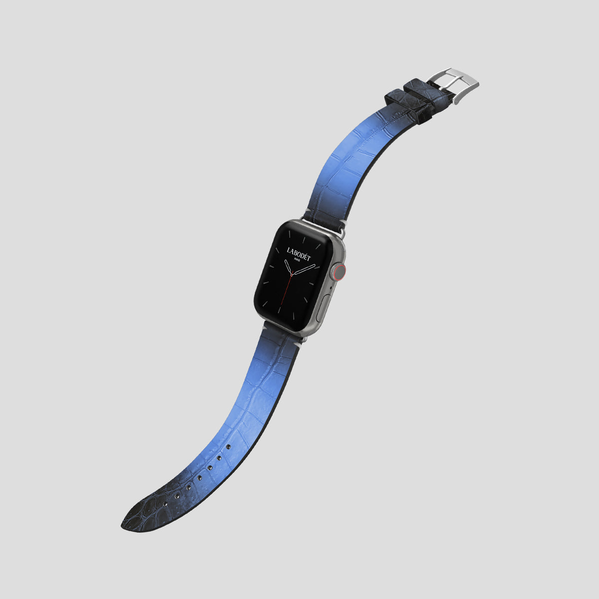 Lavender Apple Watch 46mm Strap Himalayan Crocodile with Steel Metal -3 | Lavender-Steel