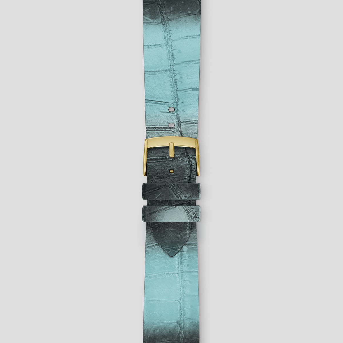 Light-Mint Apple Watch 46mm Strap Himalayan Crocodile with Gold Metal -4 | Light-Mint-Gold