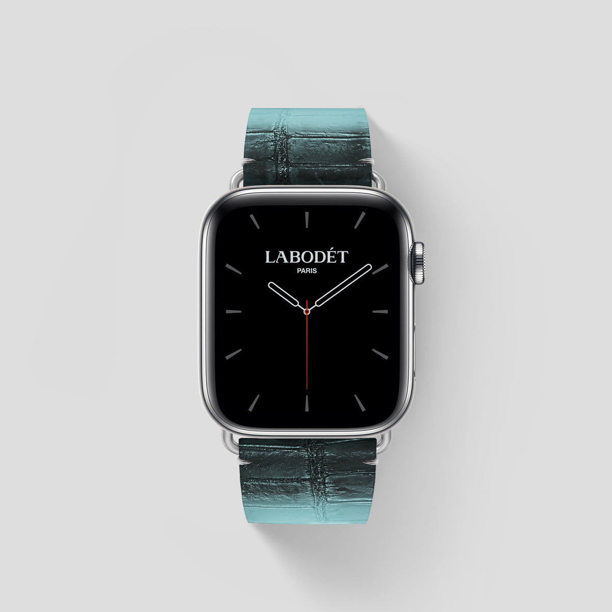 Light-Mint Apple Watch 46mm Strap Himalayan Crocodile with Steel Metal -1 | Light-Mint-Steel