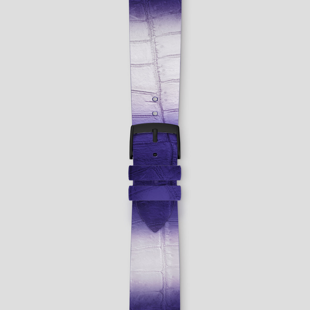 Purple Apple Watch 46mm Strap Himalayan Crocodile with Black Metal -4 | Purple-Black