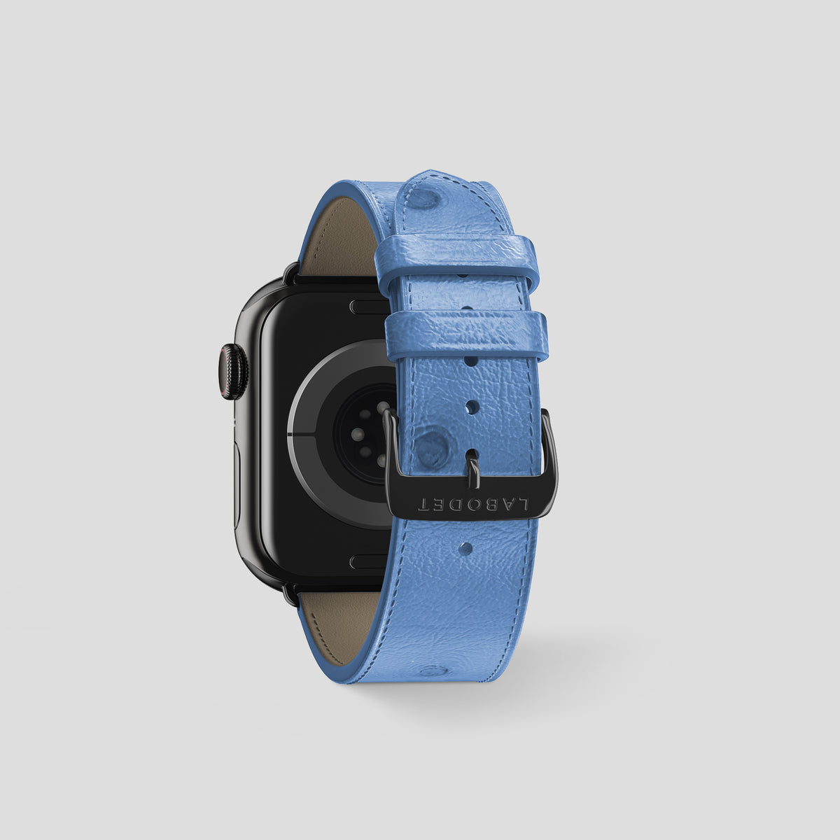 Blue-Jeans Apple Watch 46mm Classic Strap Ostrich with Black Metal -2 | Blue-Jeans-Black