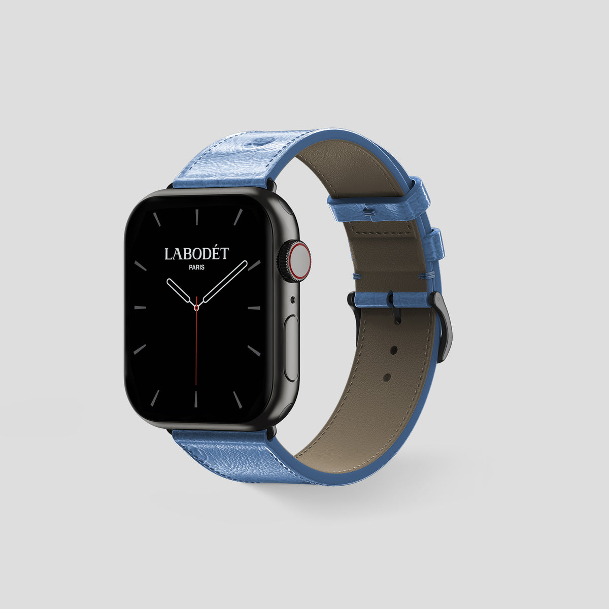 Blue-Jeans Apple Watch 46mm Classic Strap Ostrich with Black Metal -6 | Blue-Jeans-Black