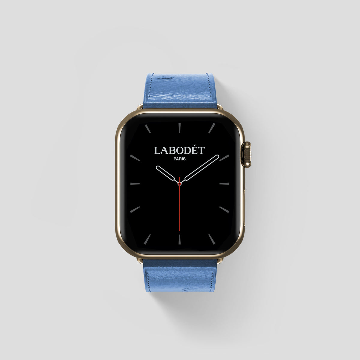 Blue-Jeans Apple Watch 46mm Classic Strap Ostrich with Gold Metal -1 | Blue-Jeans-Gold