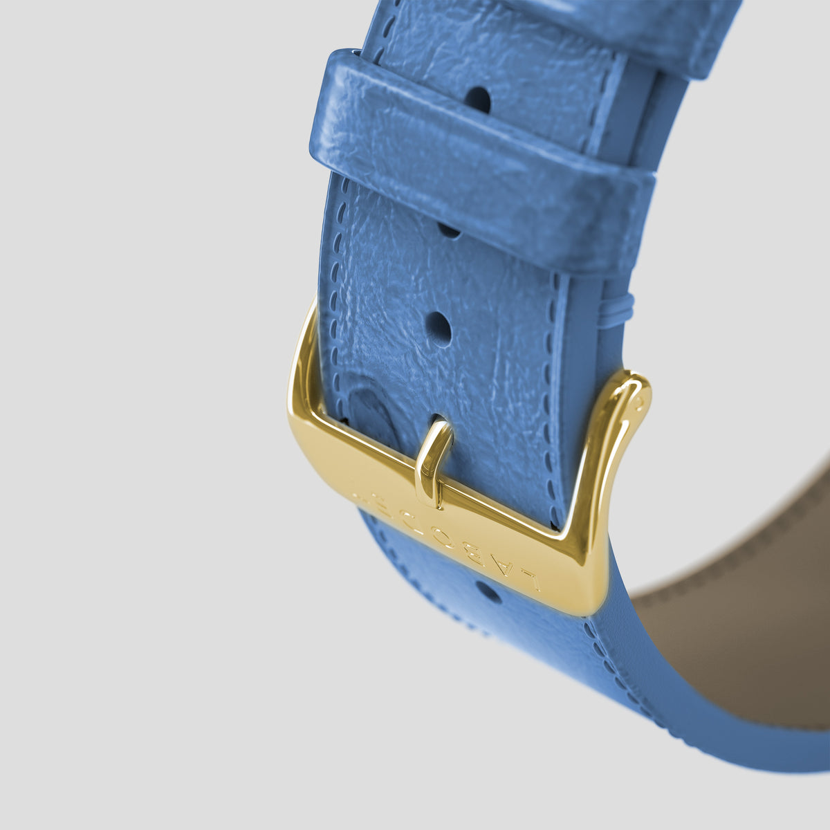Blue-Jeans Apple Watch 46mm Classic Strap Ostrich with Gold Metal -7 | Blue-Jeans-Gold