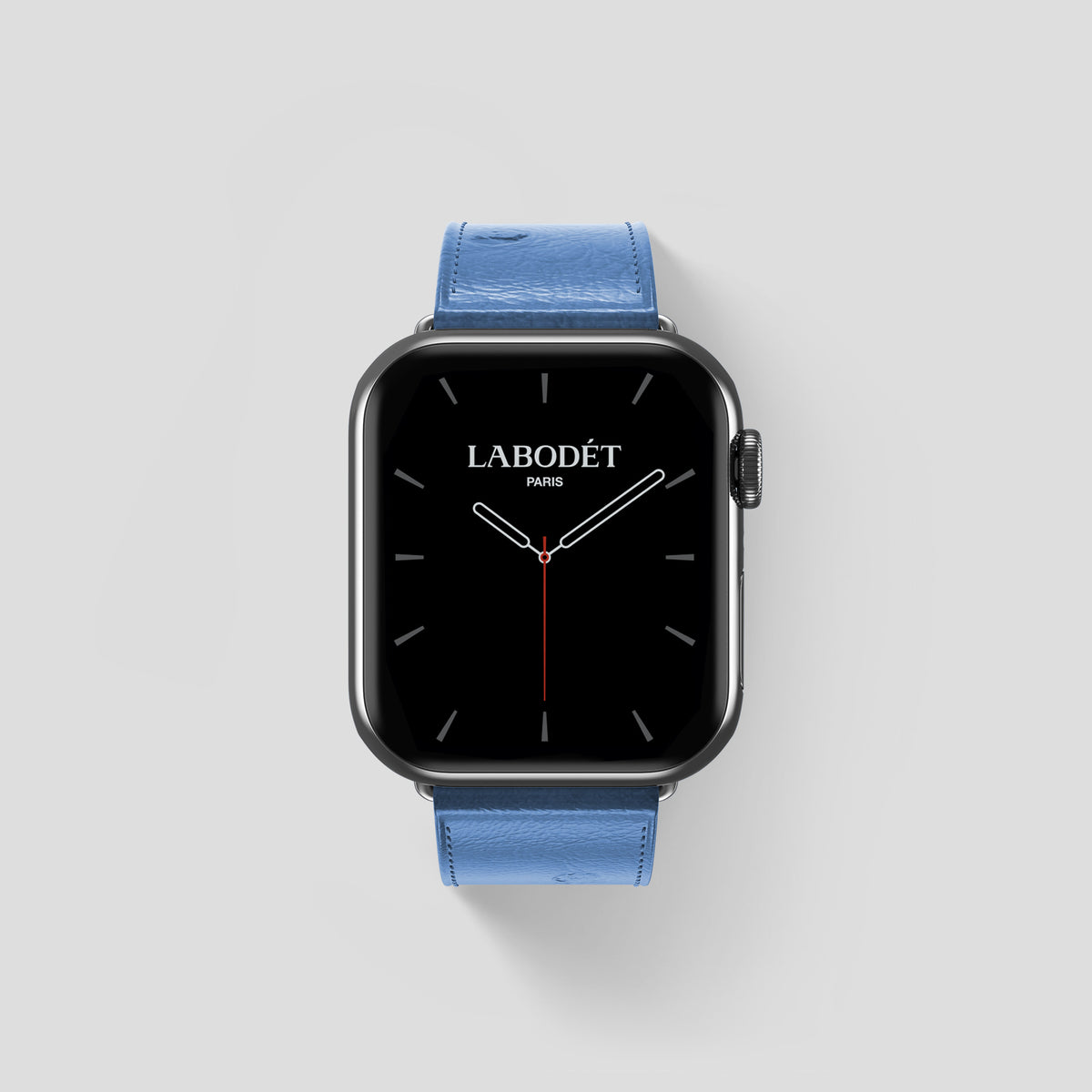 Blue-Jeans Apple Watch 46mm Classic Strap Ostrich with Steel Metal -1 | Blue-Jeans-Steel