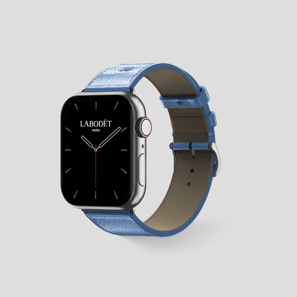Blue-Jeans Apple Watch 46mm Classic Strap Ostrich with Steel Metal -6 | Blue-Jeans-Steel