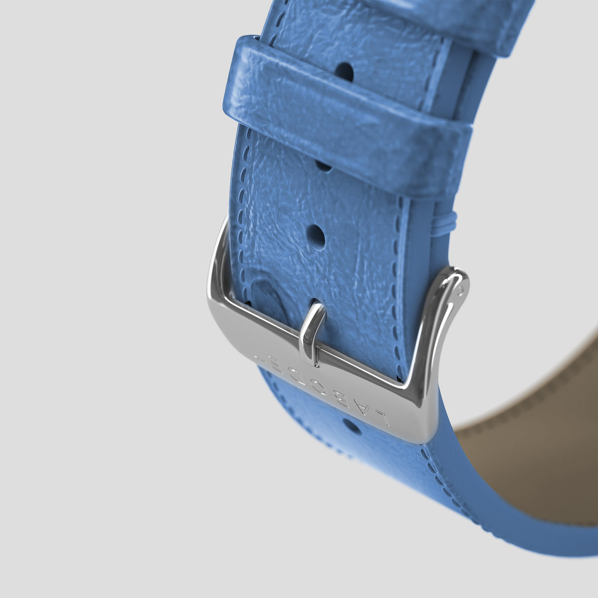 Blue-Jeans Apple Watch 46mm Classic Strap Ostrich with Steel Metal -7 | Blue-Jeans-Steel