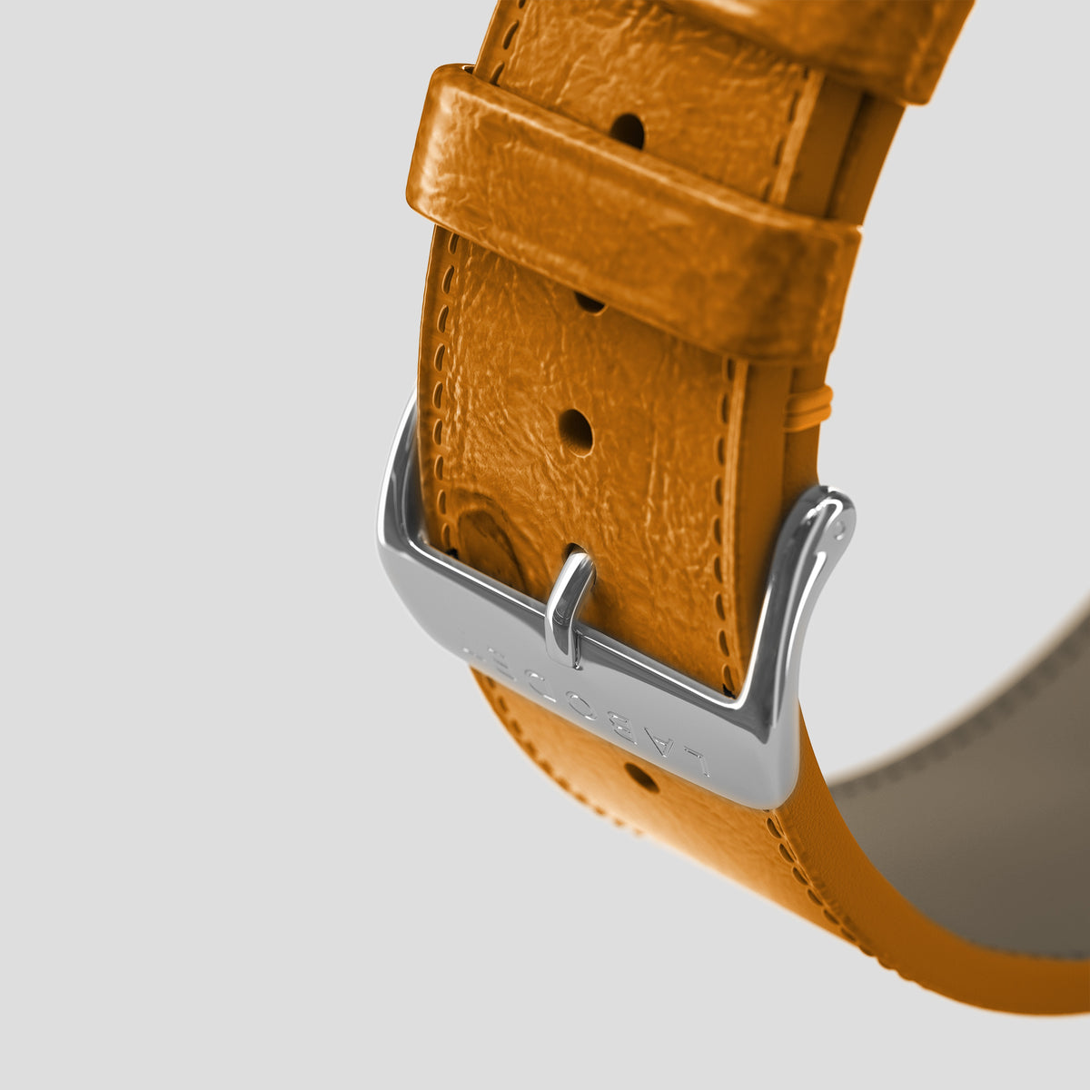 Chestnut Apple Watch 46mm Classic Strap Ostrich with Steel Metal -7 | Chestnut-Steel