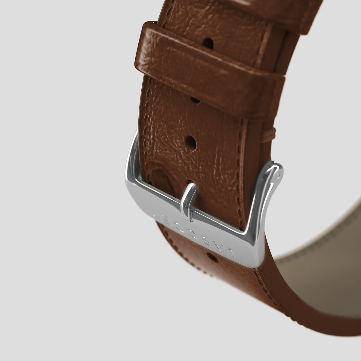 Chocolate Apple Watch 46mm Classic Strap Ostrich with Steel Metal -7 | Chocolate-Steel