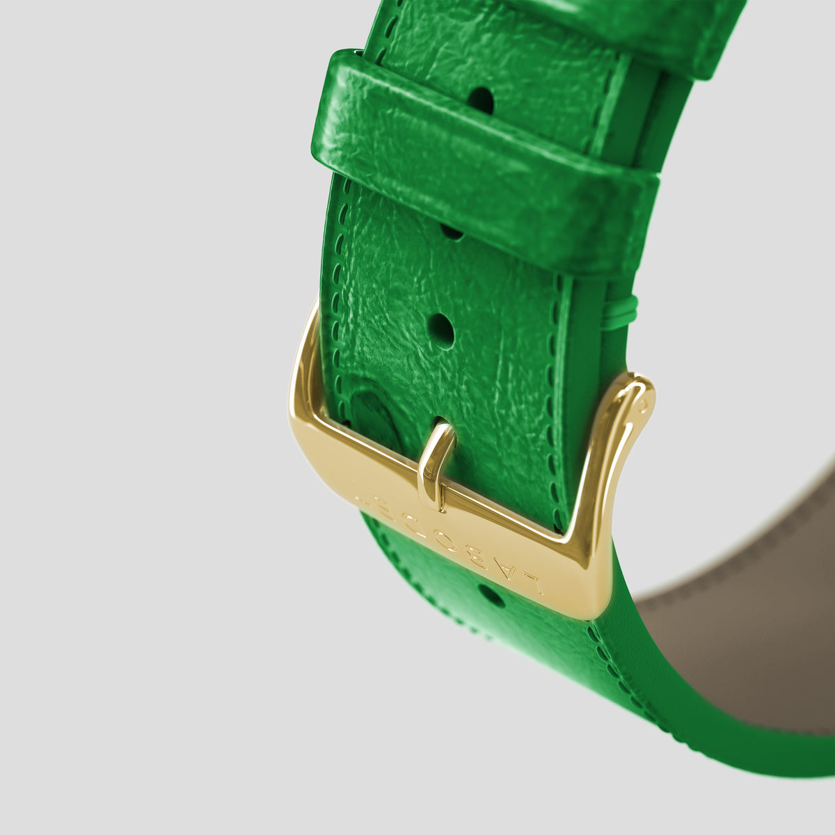 Kentucky Green Apple Watch 46mm Classic Strap Ostrich with Gold Metal -7 | Kentucky-Green-Gold
