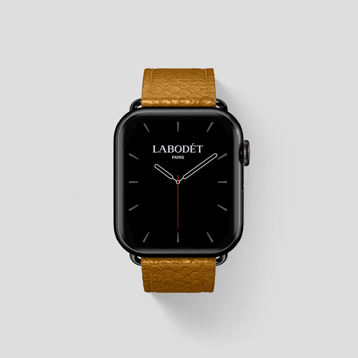 Honey Apple Watch 46mm Classic Strap In Python with Black Metal -1 | Honey-Black