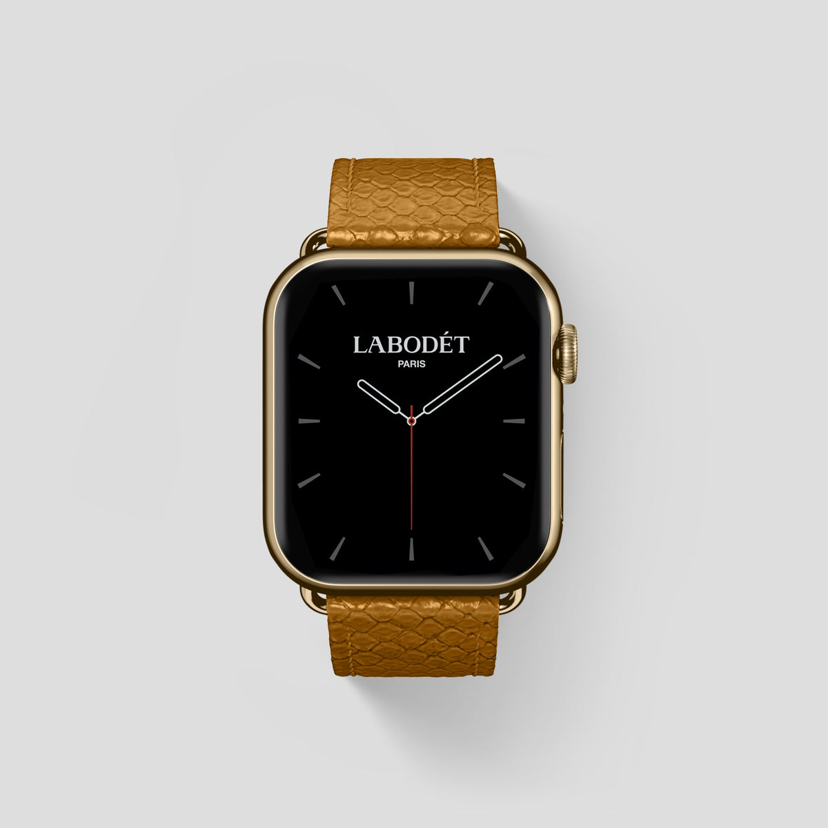 Honey Apple Watch 46mm Classic Strap In Python with Gold Metal -1 | Honey-Gold