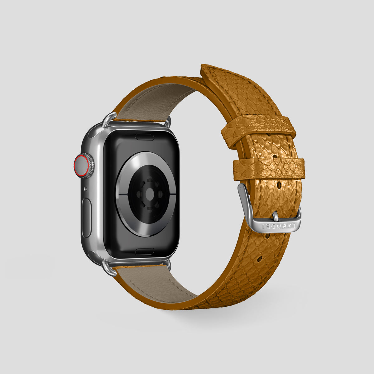 Honey Apple Watch 46mm Classic Strap In Python with Steel Metal -2 | Honey-Steel