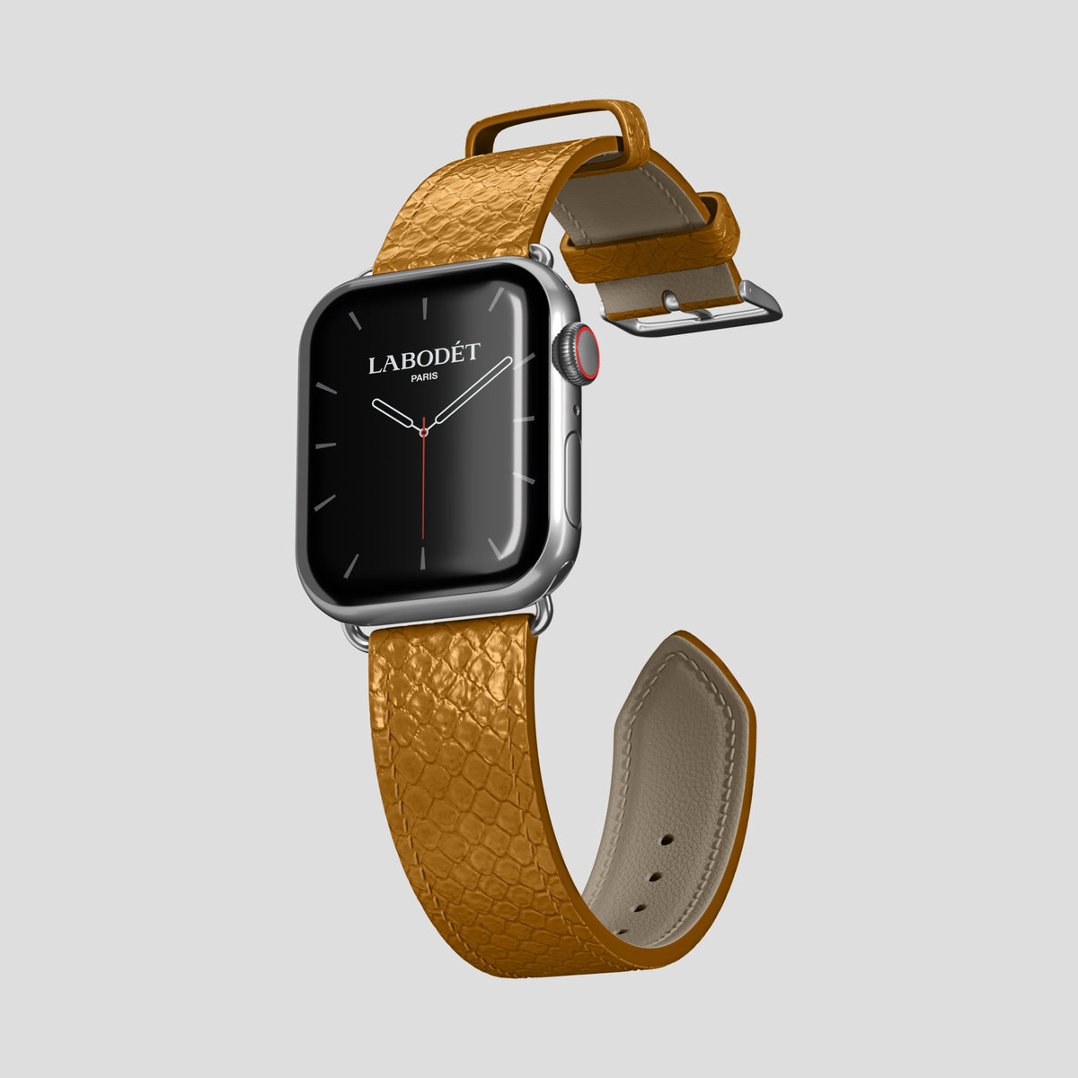 Honey Apple Watch 46mm Classic Strap In Python with Steel Metal -3 | Honey-Steel