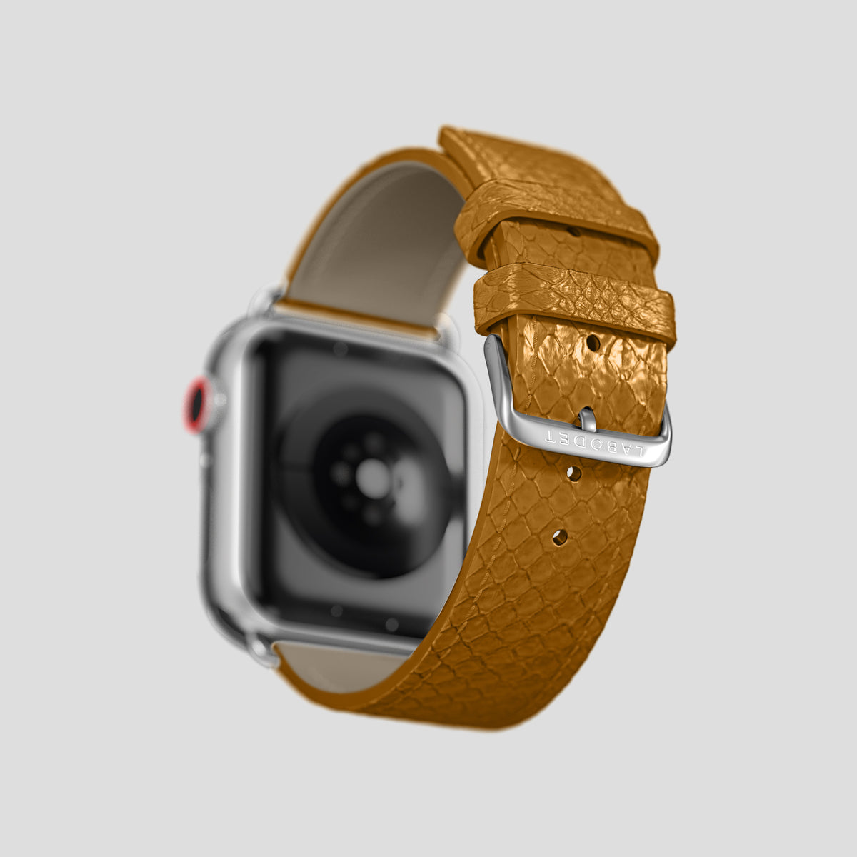 Honey Apple Watch 46mm Classic Strap In Python with Steel Metal -5 | Honey-Steel