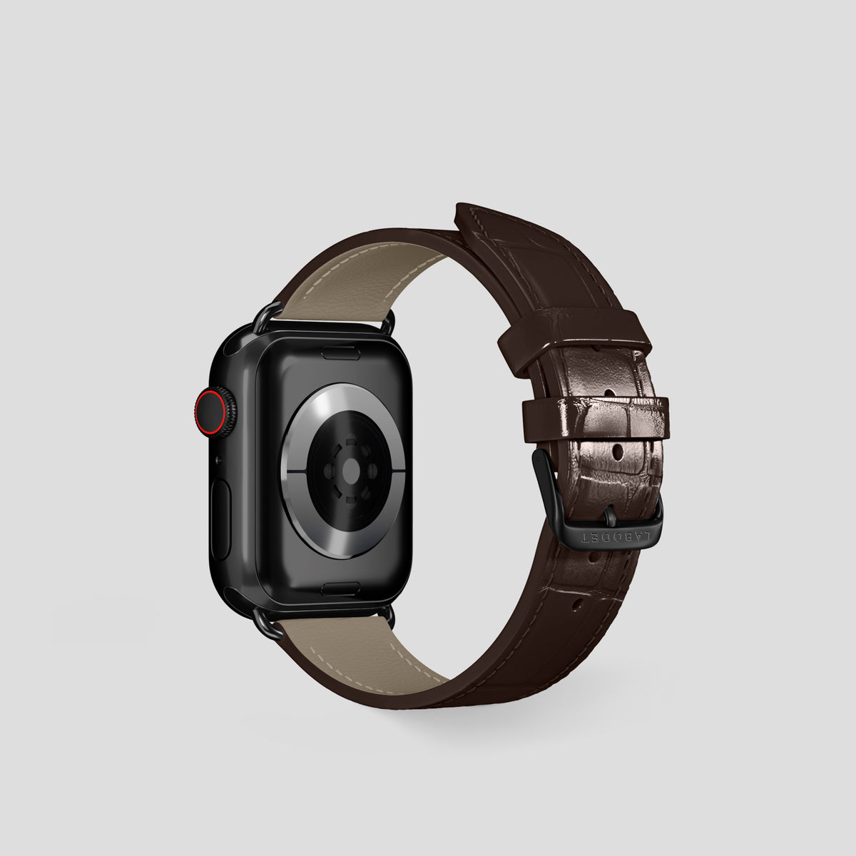 Dark-Brown Classic Strap For Apple Watch 42mm In Alligator with Black Metal -3 | Dark-Brown-Black