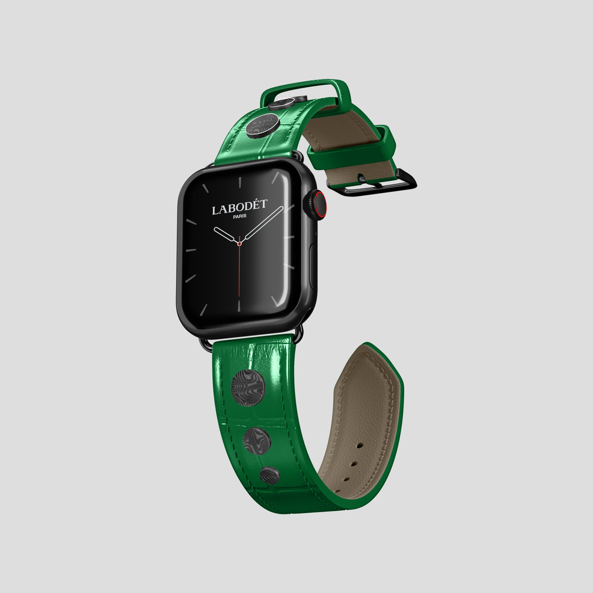 Forest-Green Classic Strap For Apple Watch 42mm In Alligator with Black Metal -1 | Forest-Green-Black