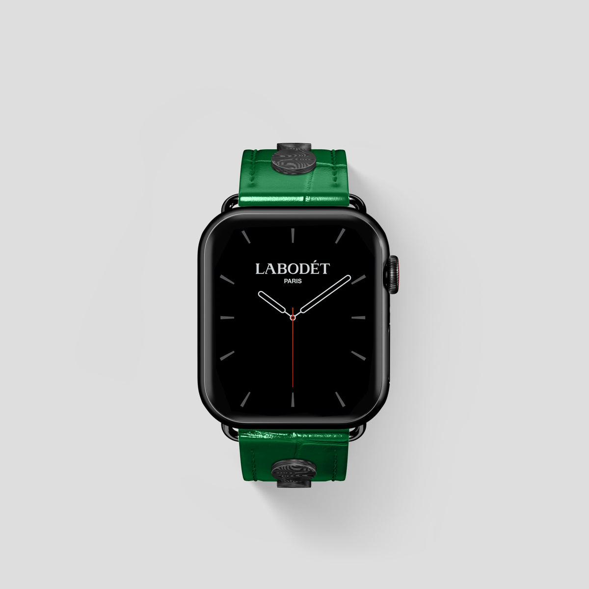 Forest-Green Classic Strap For Apple Watch 42mm In Alligator with Black Metal -2 | Forest-Green-Black