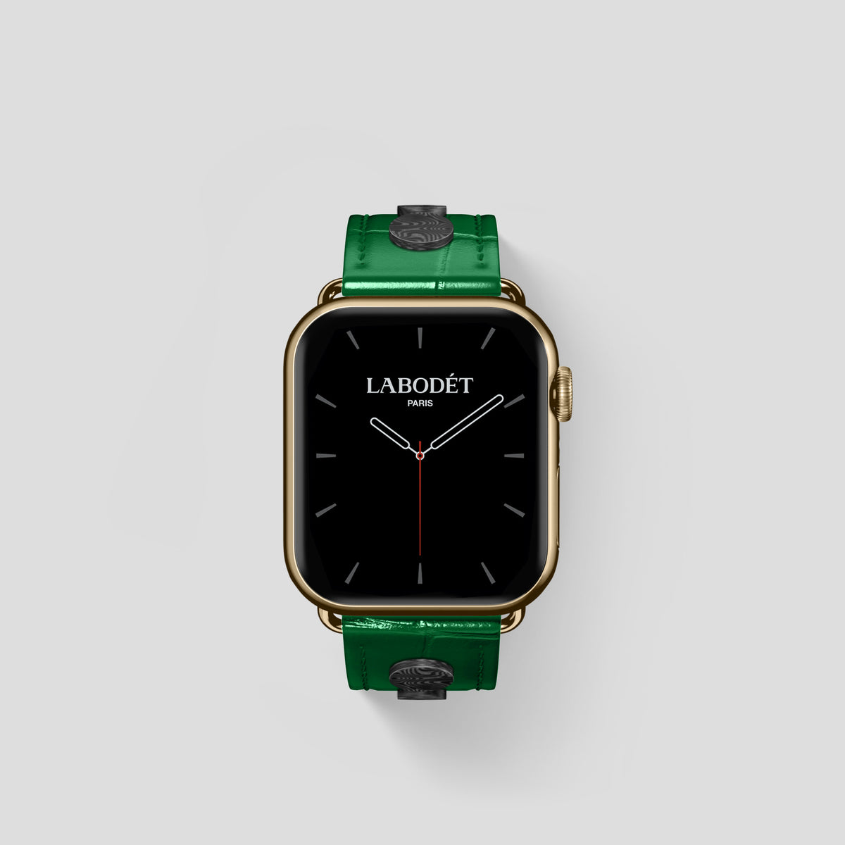 Forest-Green Classic Strap For Apple Watch 42mm In Alligator with Gold Metal -2 | Forest-Green-Gold