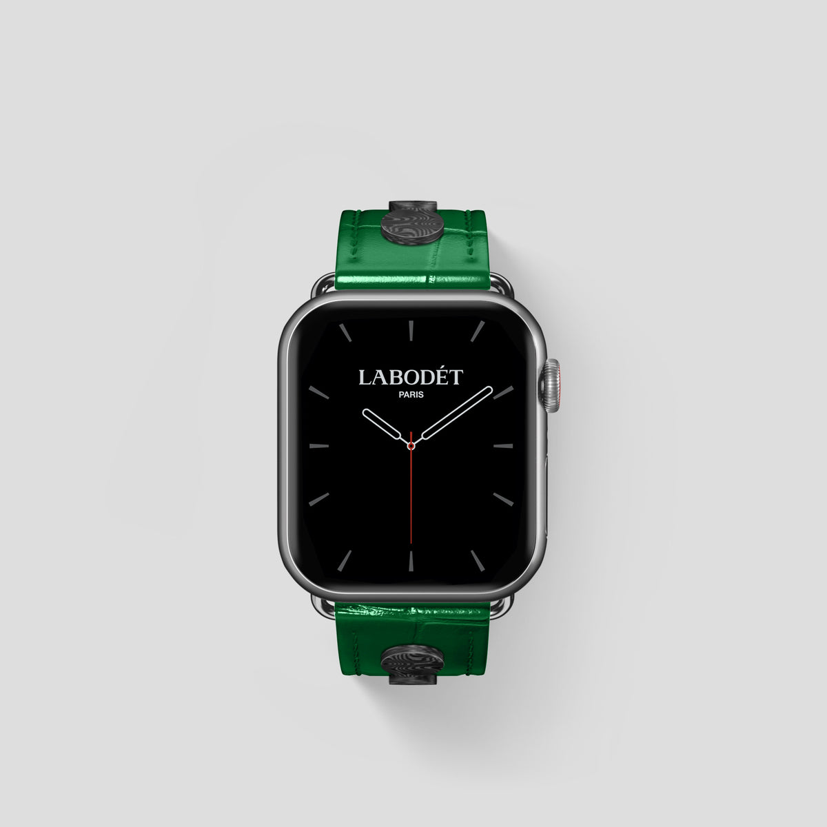 Forest-Green Classic Strap For Apple Watch 42mm In Alligator with Steel Metal -2 | Forest-Green-Steel