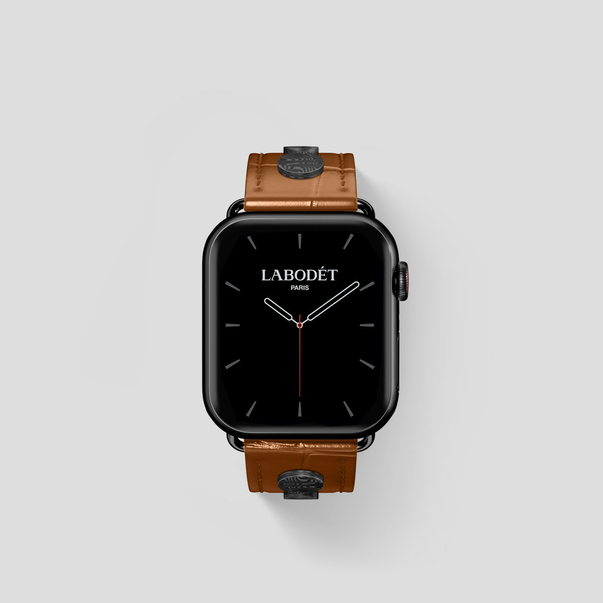Honey Classic Strap For Apple Watch 42mm In Alligator with Black Metal -2 | Honey-Black