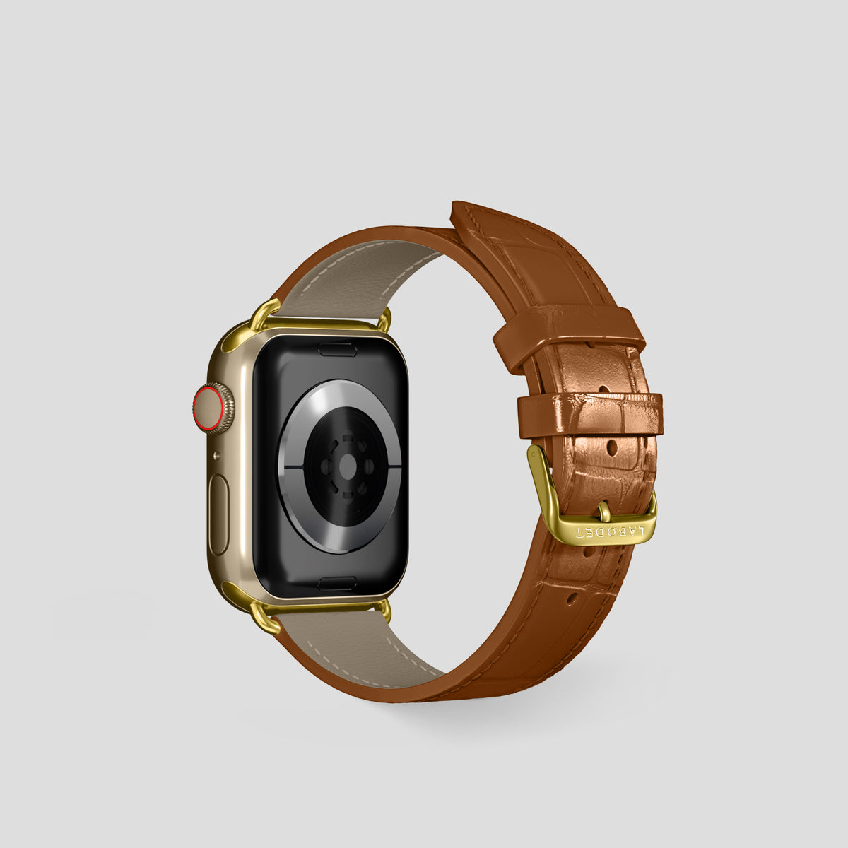Honey Classic Strap For Apple Watch 42mm In Alligator with Gold Metal -3 | Honey-Gold