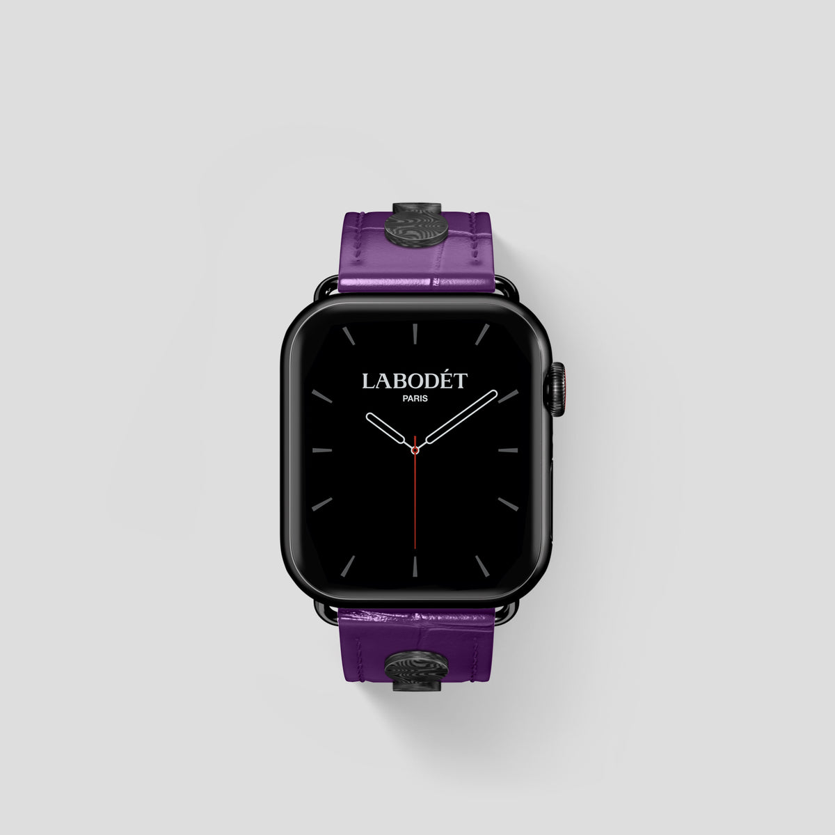 Purple Classic Strap For Apple Watch 42mm In Alligator with Black Metal -2 | Purple-Black