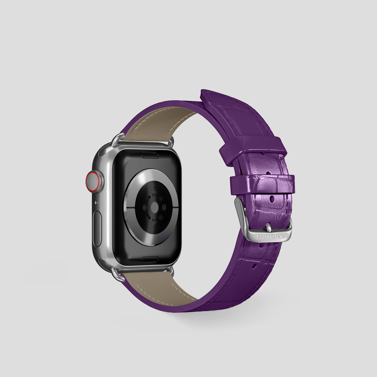 Purple Classic Strap For Apple Watch 42mm In Alligator with Steel Metal -3 | Purple-Steel