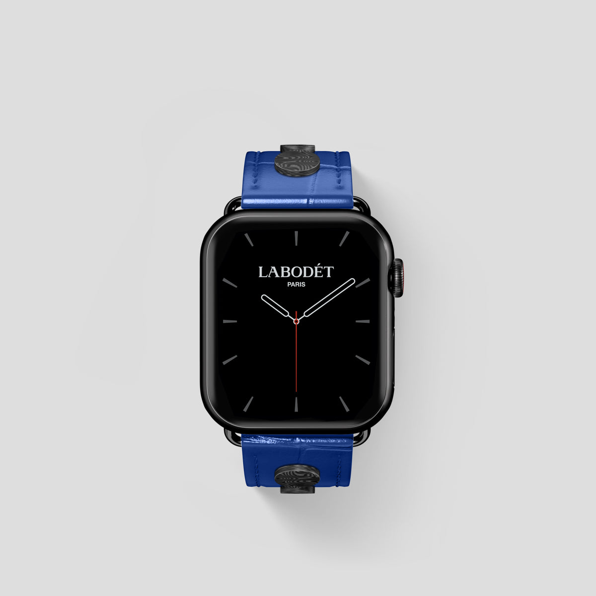 Royal Blue Classic Strap For Apple Watch 42mm In Alligator with Black Metal -2 | Royal-Blue-Black