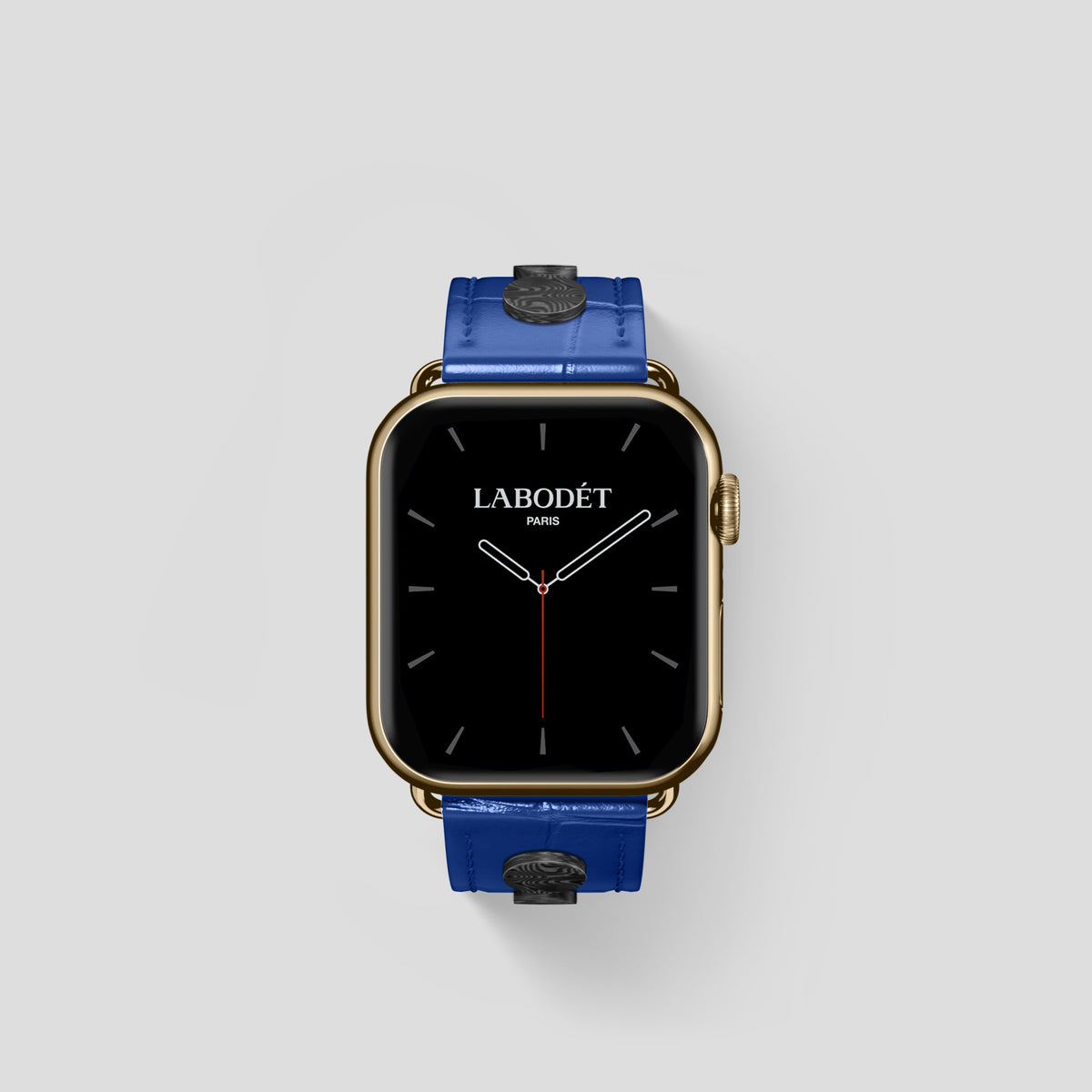 Royal Blue Classic Strap For Apple Watch 42mm In Alligator with Gold Metal -2 | Royal-Blue-Gold