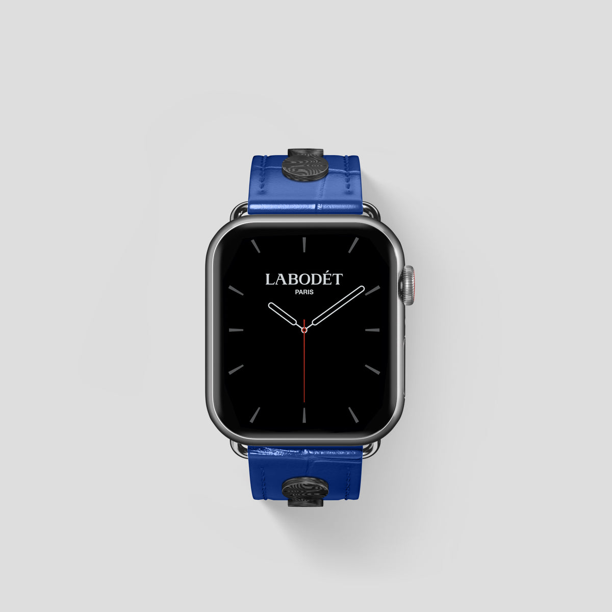 Royal Blue Classic Strap For Apple Watch 42mm In Alligator with Steel Metal -2 | Royal-Blue-Steel
