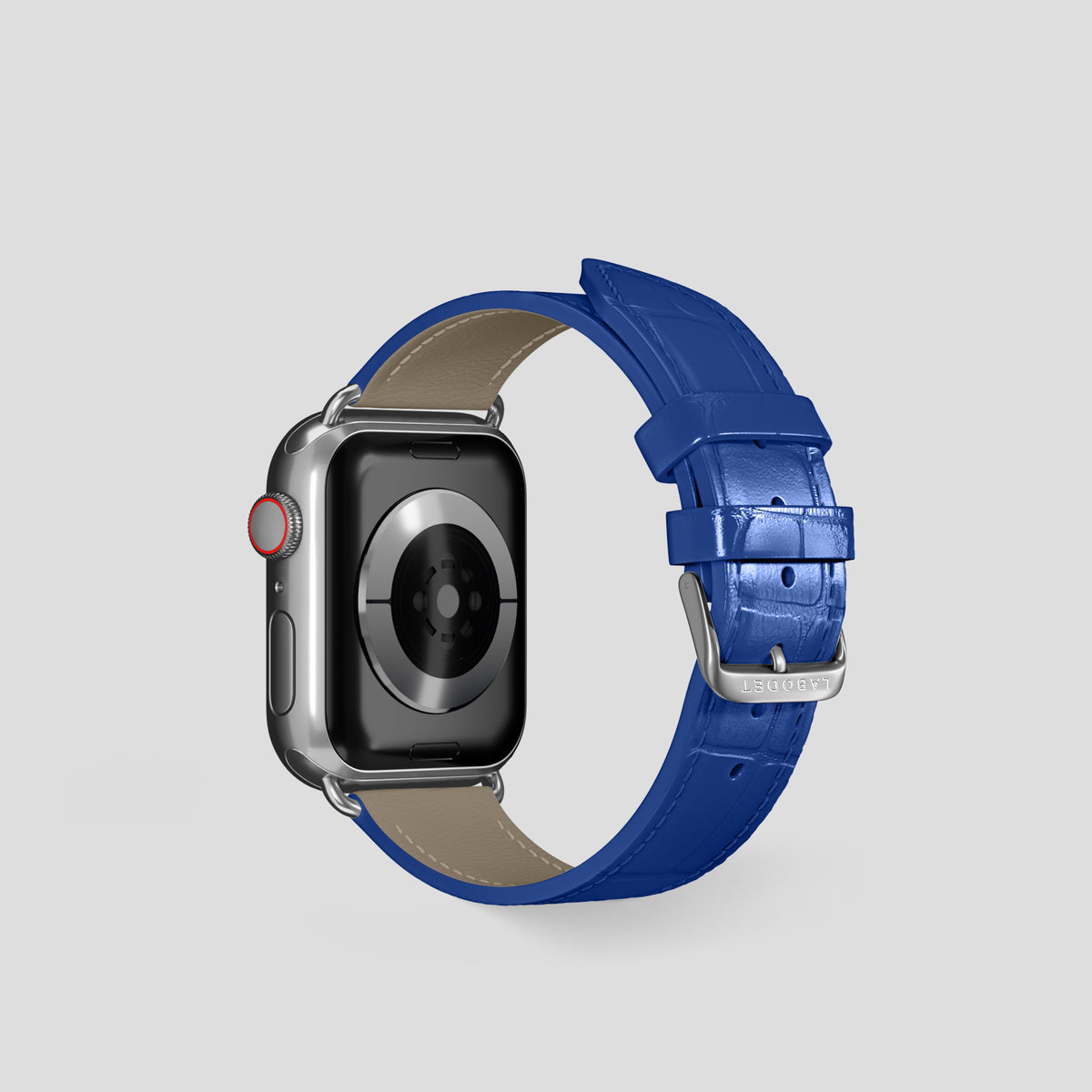 Royal Blue Classic Strap For Apple Watch 42mm In Alligator with Steel Metal -3 | Royal-Blue-Steel