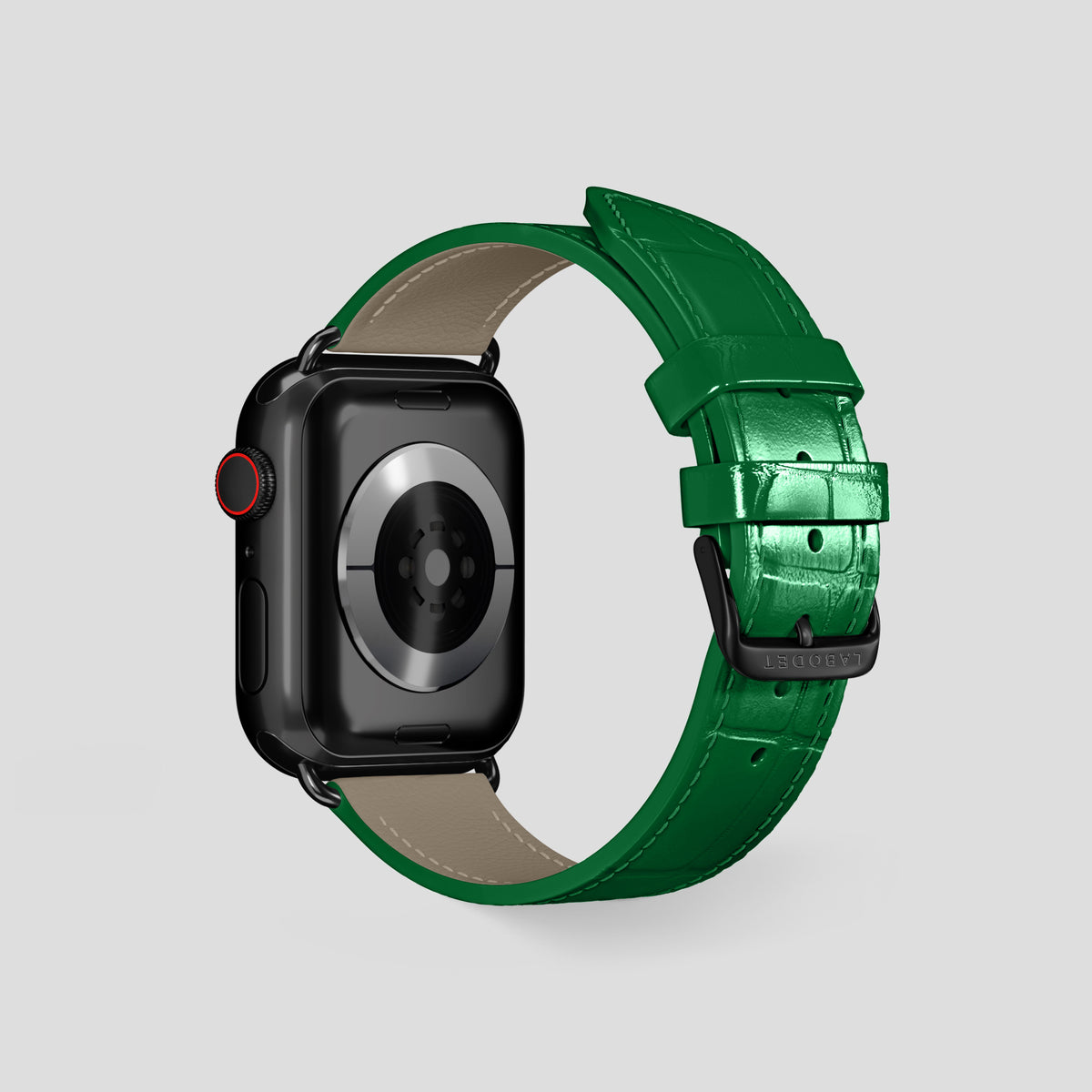 Forest-Green Classic Strap For Apple Watch 46mm In Alligator with Black Metal -3 | Forest-Green-Black