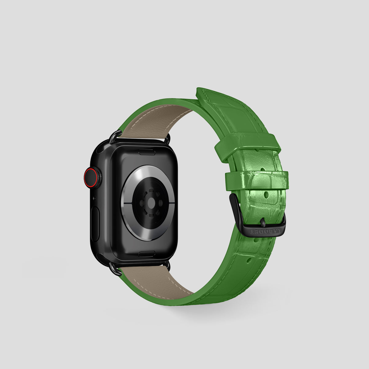 Apple-Green Classic Strap For Apple Watch 42mm In Alligator with Black Metal -3 | Apple-Green-Black