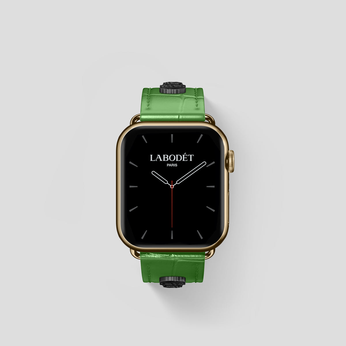 Apple-Green Classic Strap For Apple Watch 42mm In Alligator with Gold Metal -2 | Apple-Green-Gold