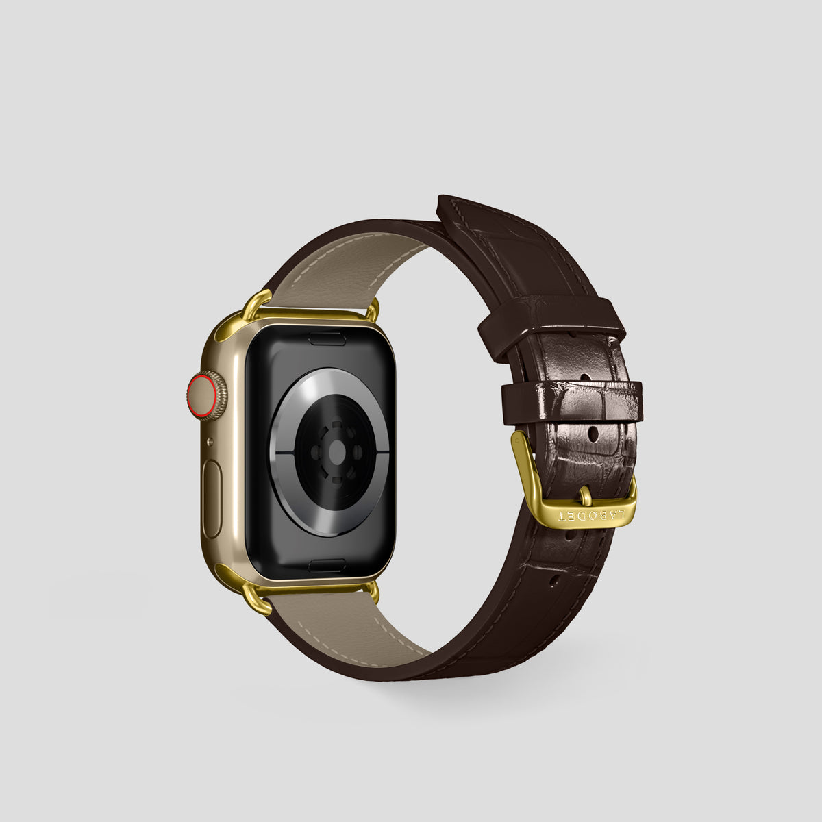 Dark-Brown Classic Strap For Apple Watch 42mm In Alligator with Gold Metal -3 | Dark-Brown-Gold