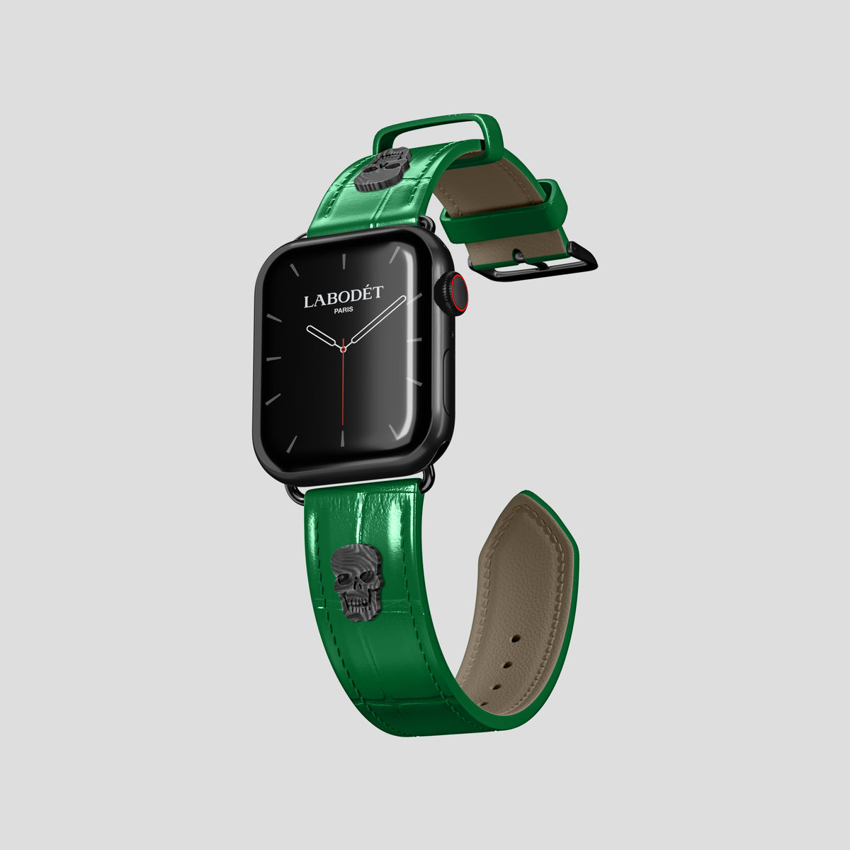 Forest-Green Classic Strap For Apple Watch 42mm In Alligator with Black Metal -1 | Forest-Green-Black