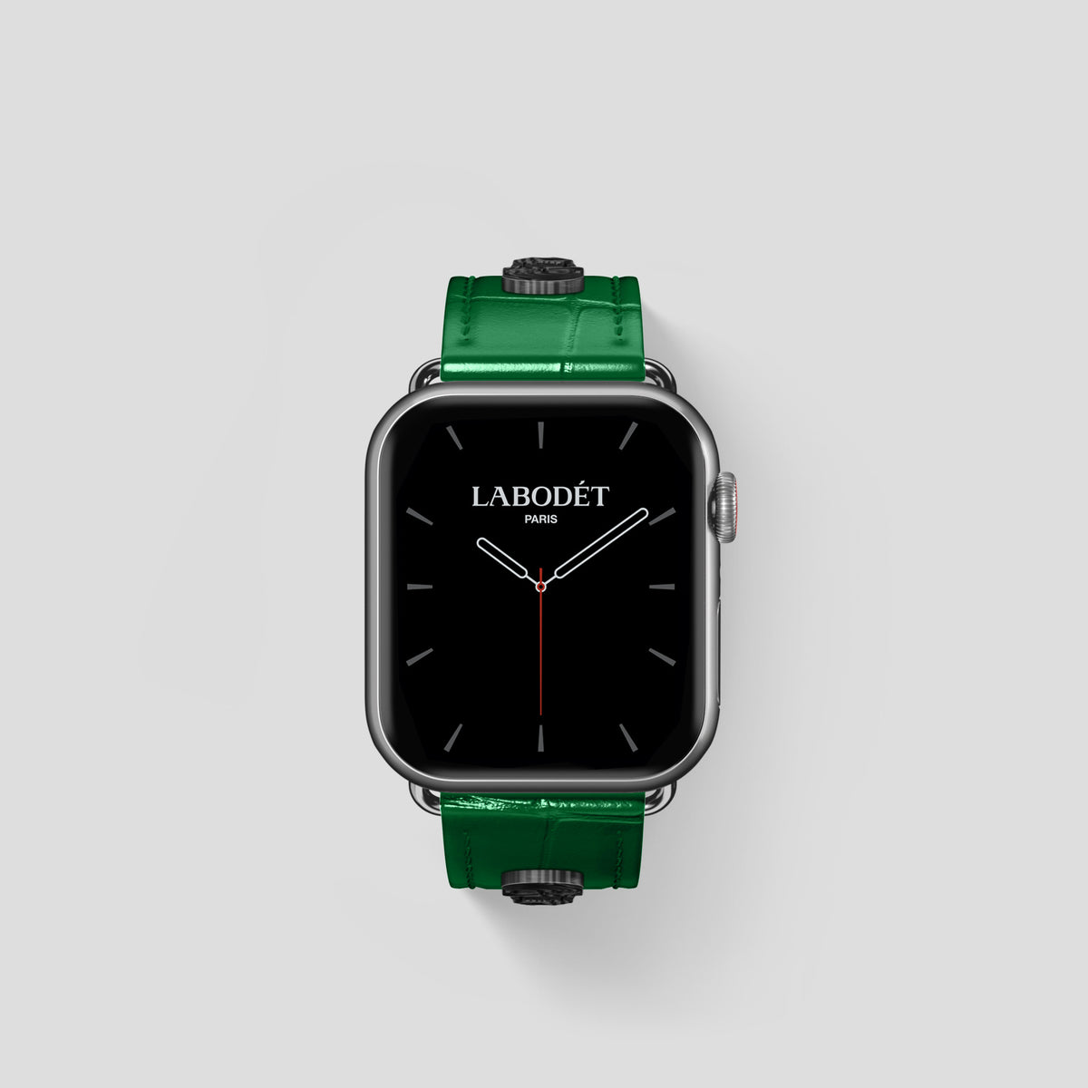 Forest-Green Classic Strap For Apple Watch 42mm In Alligator with Steel Metal -2 | Forest-Green-Steel