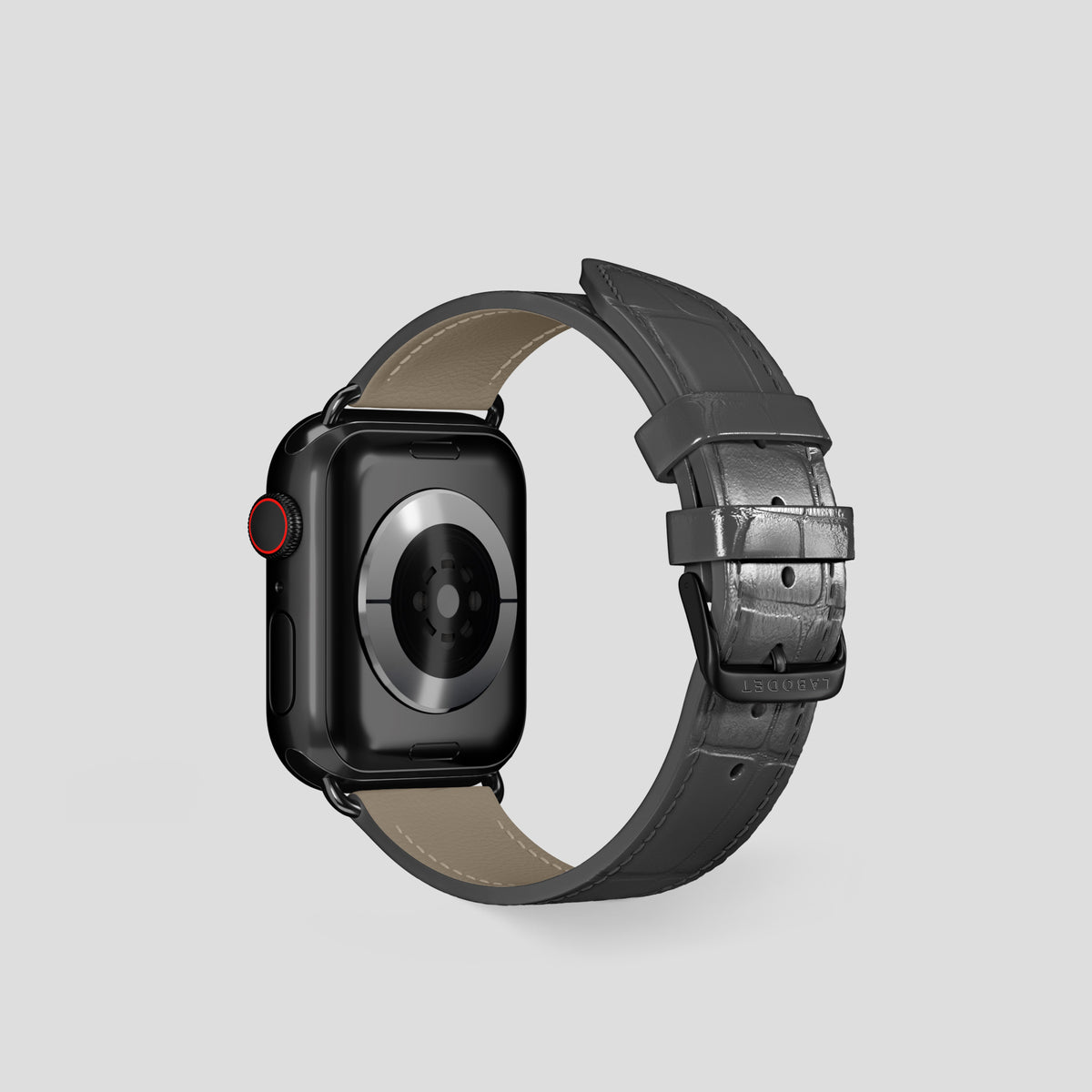 Grey Classic Strap For Apple Watch 42mm In Alligator with Black Metal -3 | Grey-Black