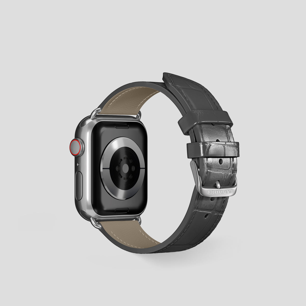 Grey Classic Strap For Apple Watch 42mm In Alligator with Steel Metal -3 | Grey-Steel