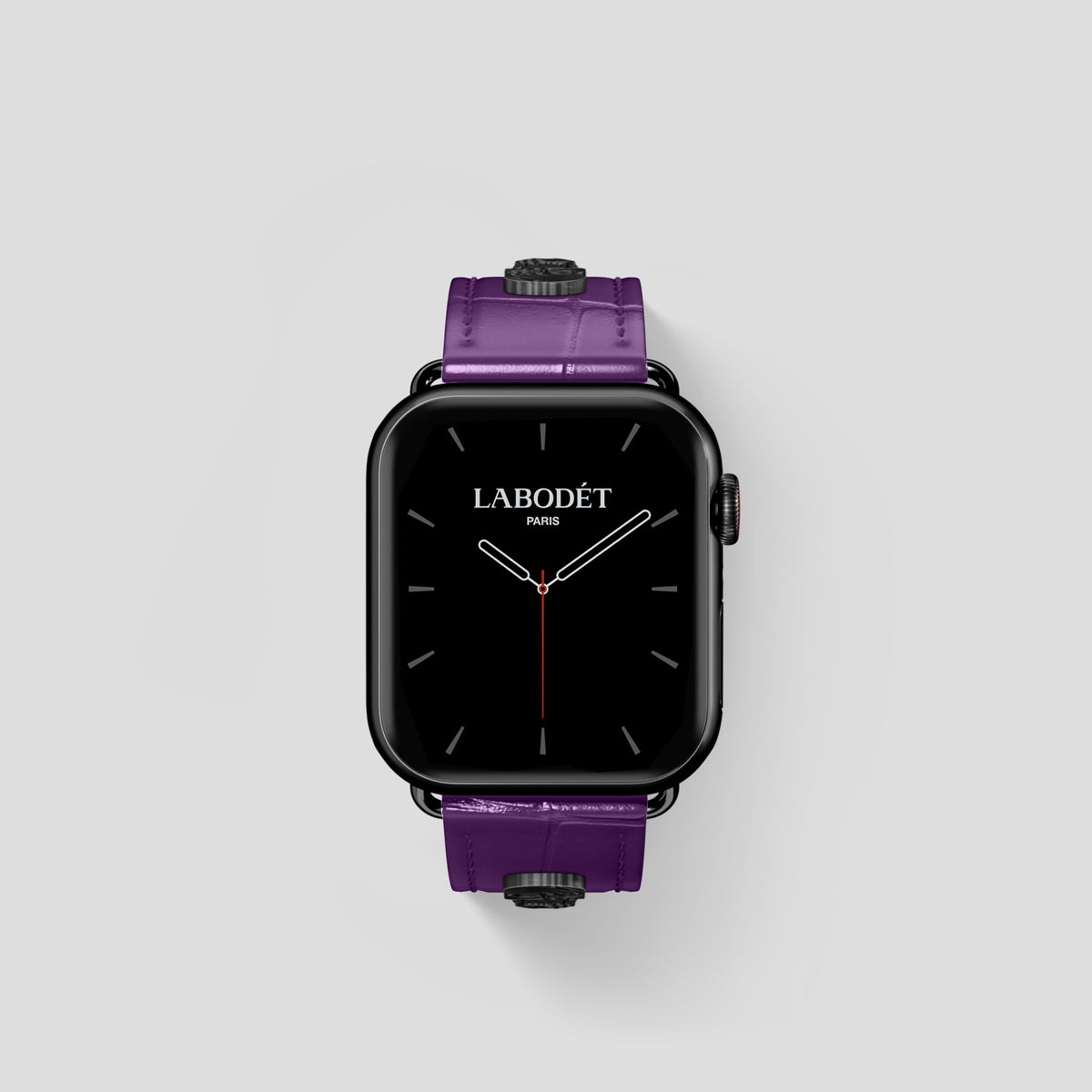 Purple Classic Strap For Apple Watch 42mm In Alligator with Black Metal -2 | Purple-Black
