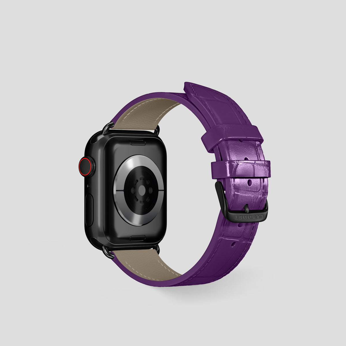 Purple Classic Strap For Apple Watch 42mm In Alligator with Black Metal -3 | Purple-Black