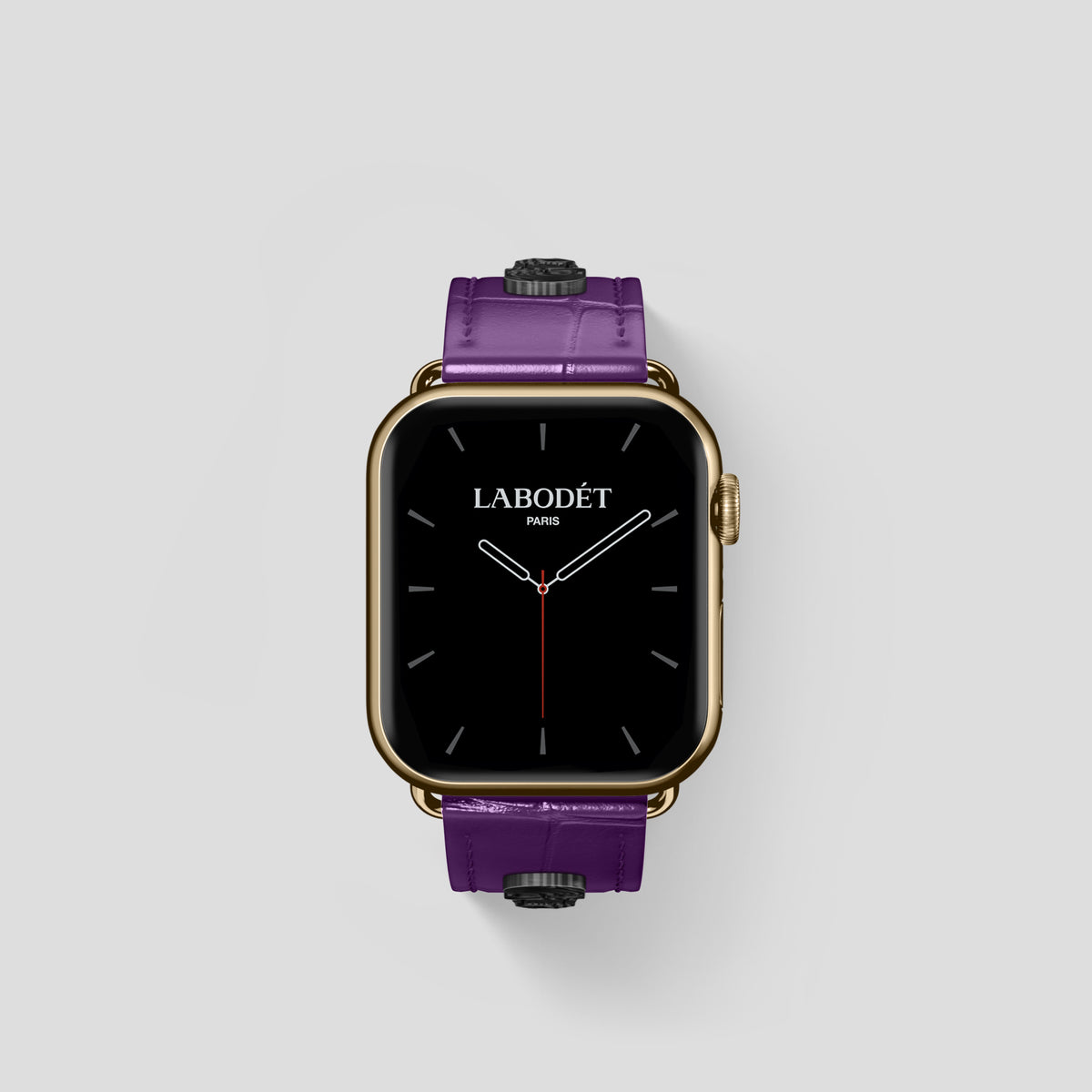 Purple Classic Strap For Apple Watch 42mm In Alligator with Gold Metal -2 | Purple-Gold