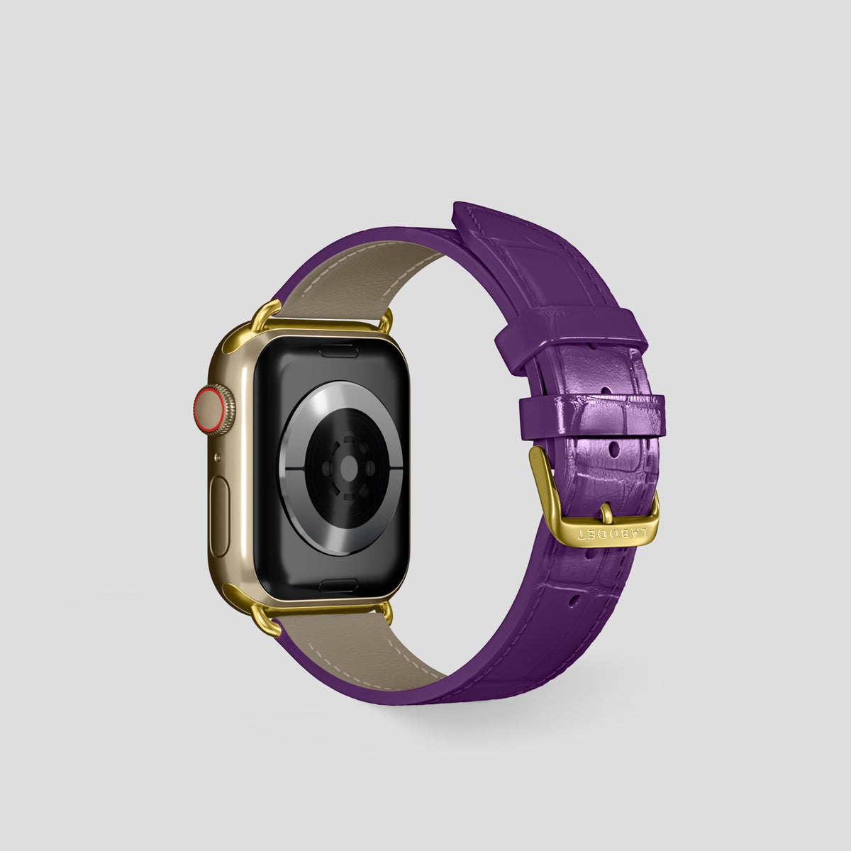 Purple Classic Strap For Apple Watch 42mm In Alligator with Gold Metal -3 | Purple-Gold