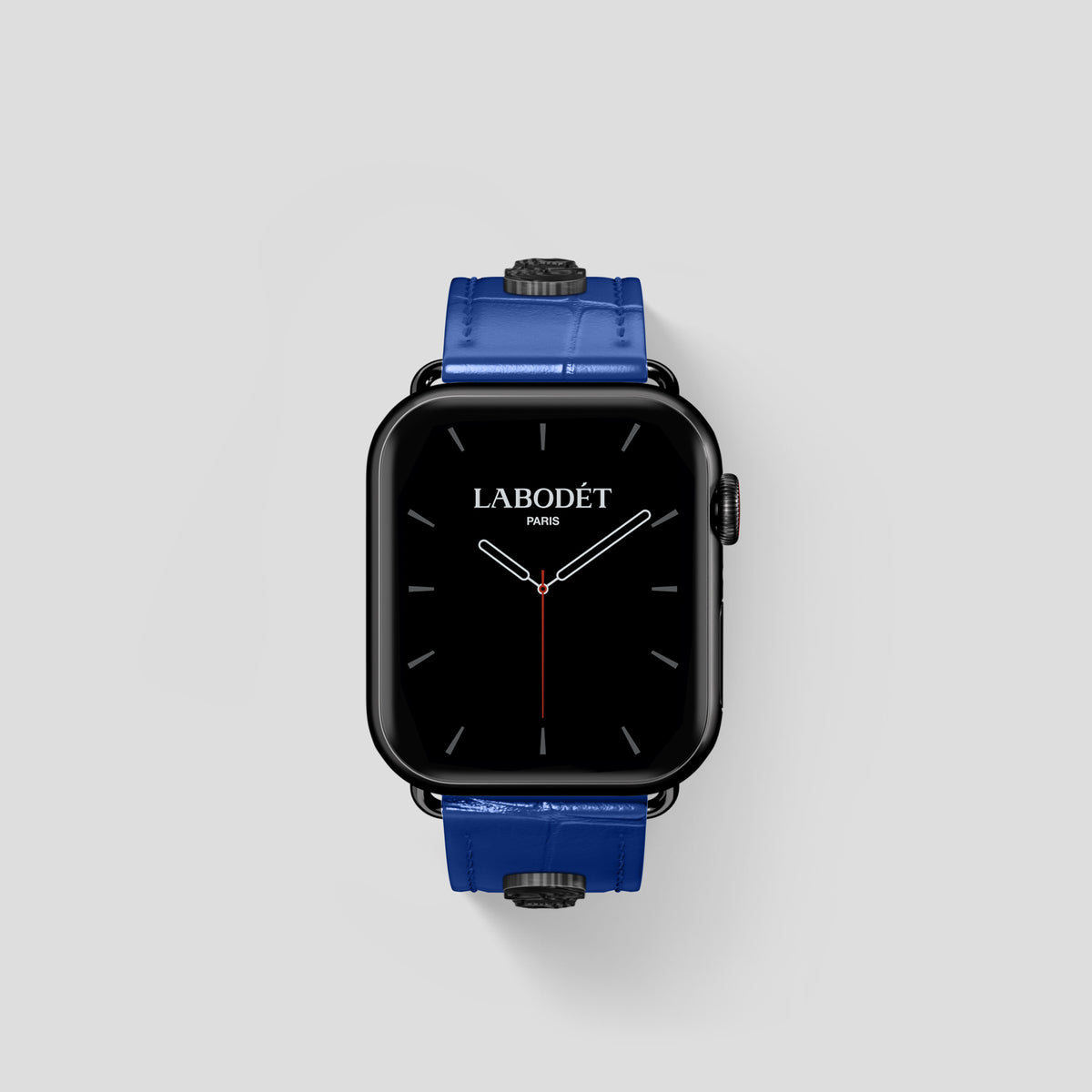 Royal Blue Classic Strap For Apple Watch 42mm In Alligator with Black Metal -2 | Royal-Blue-Black