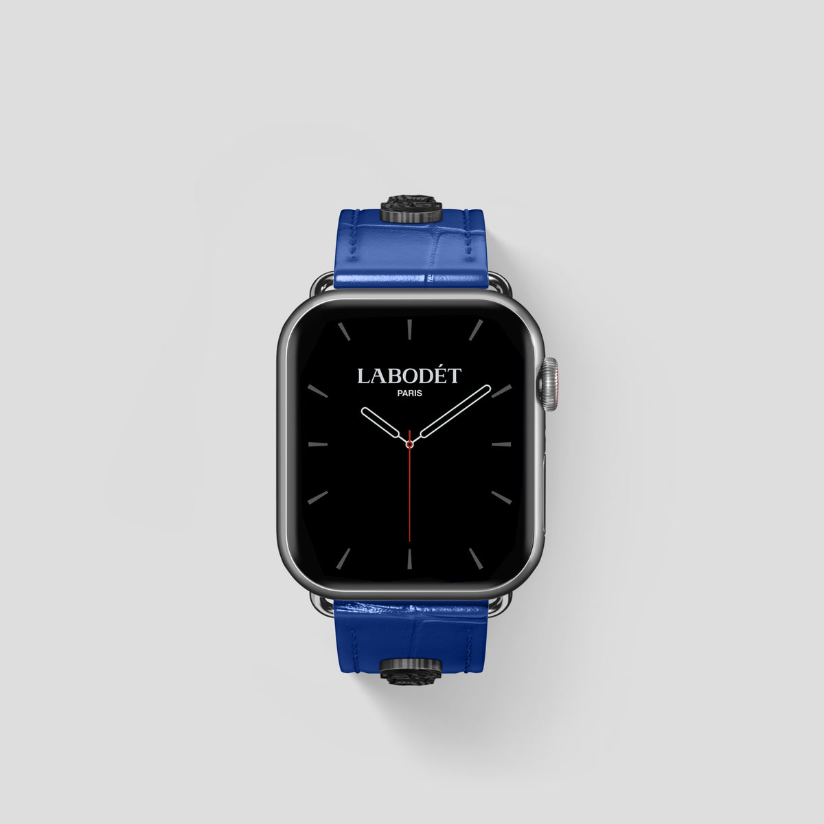 Royal Blue Classic Strap For Apple Watch 42mm In Alligator with Steel Metal -2 | Royal-Blue-Steel