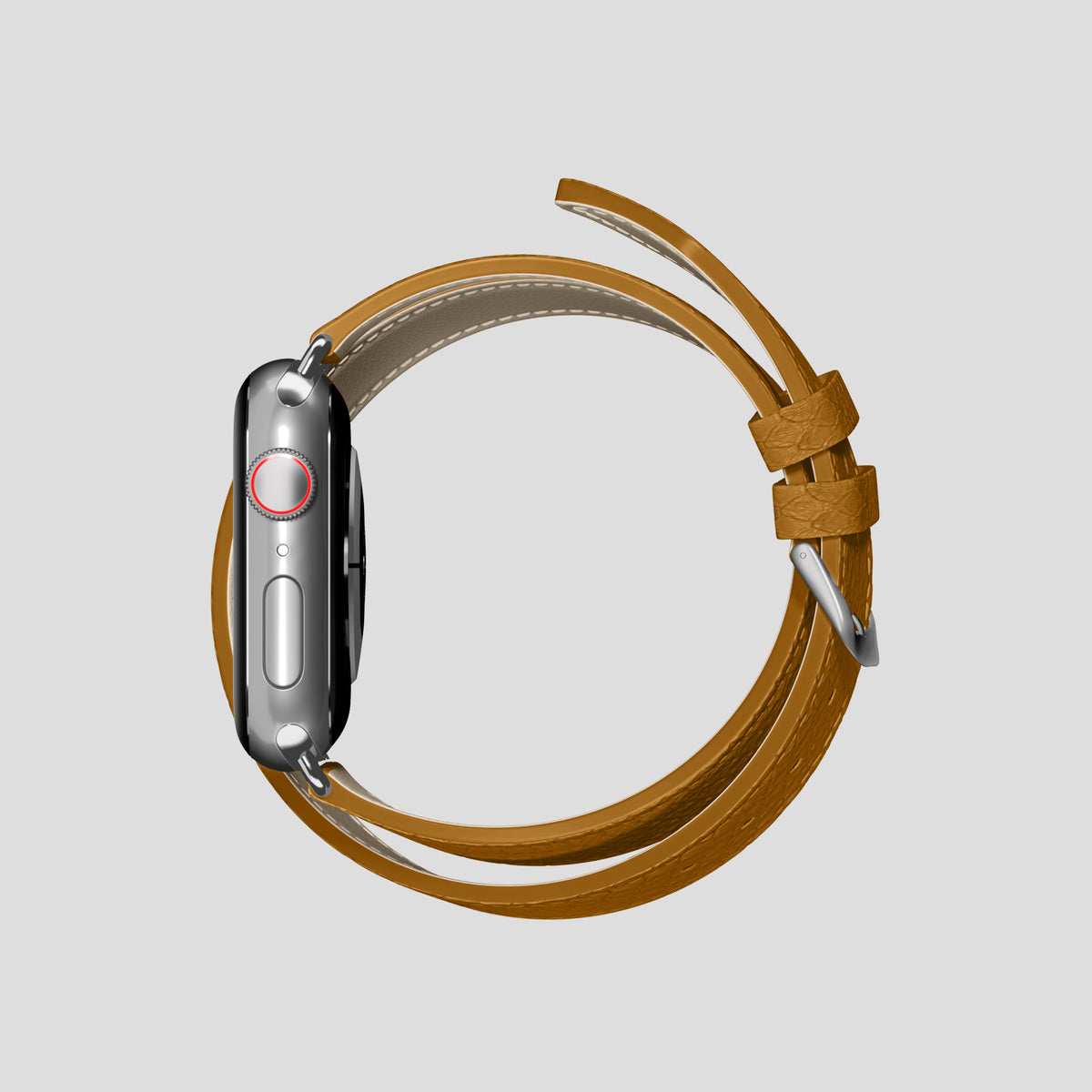 Honey Apple Watch 42mm Double Strap In Python with Steel Metal -4 | Honey-Steel