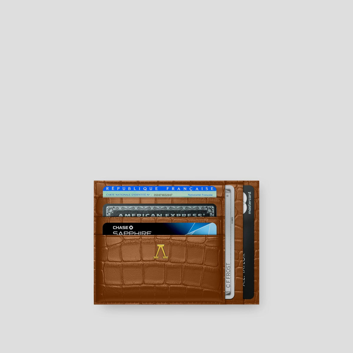 Honey 10 Cards Wallet Alligator with Gold Metal -1 | Honey-Gold